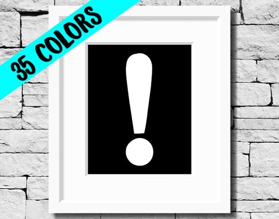Items similar to Exclamation Point Print, Grammar Print, Exclamation