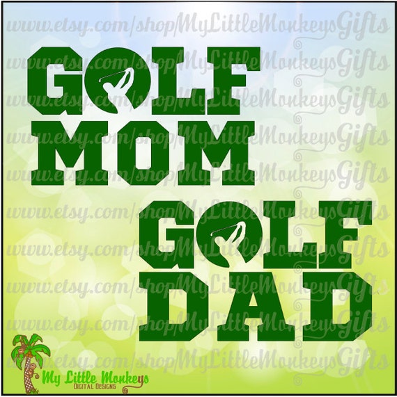 Download Golf Mom Dad with Golfer Cutout Design Digital Clipart and Cut