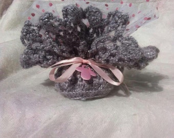 Containing dragées crochet handmade for baptism