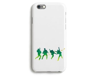 Case Beatles Phone iPhone 6 Tough 6s Plus 5 5s 5c SE Samsung Galaxy S6 Watercolor Silhouette Lennon McCartney Starr Harrison Music Green