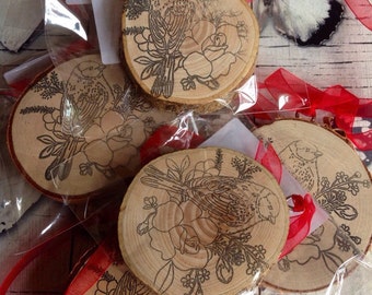 Bird Stamp Wooden Bird Log slice Ornament Wood Slice Wood Art Bird Art Life Quotes Handcrafted Wood Art