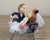 Custom Couple Wedding Cake Topper, Minnie Ears, Rebels Helmet