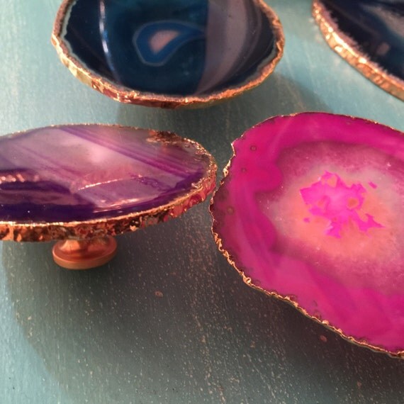 Gold Plated Agate Knobs