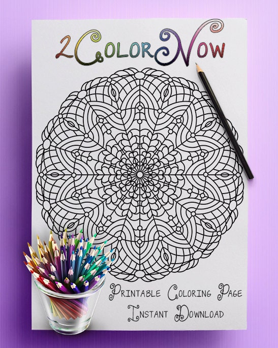 Swirled Jewel Adult Coloring Page Complex Coloring Page