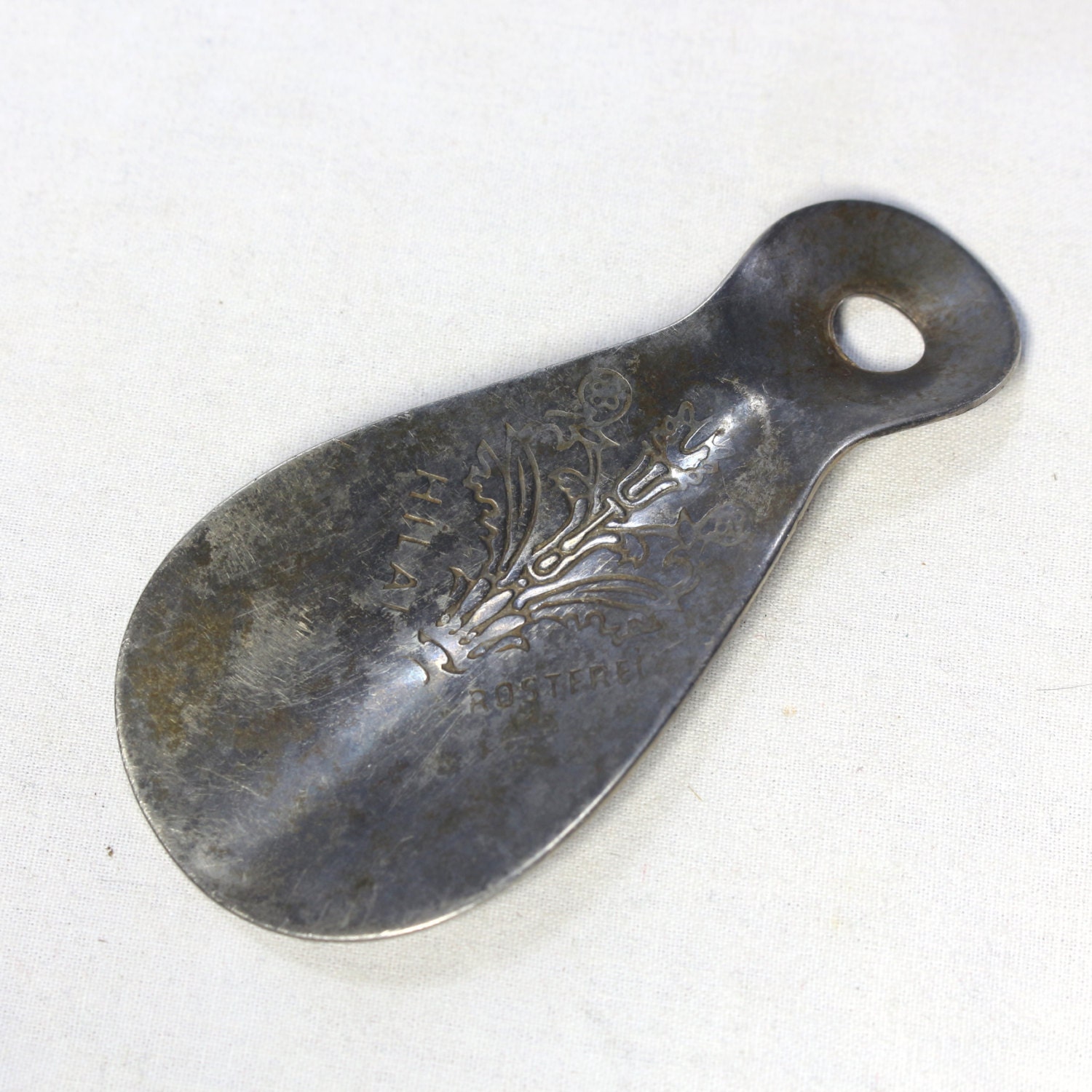 Vintage inlaid metal Shoe Horn Vintage Original figure and