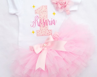 First birthday girl outfit,first Birthday dress,Twinkle twinkle Star birthday outfit,girl cake smash,one year old girl birthday outfit