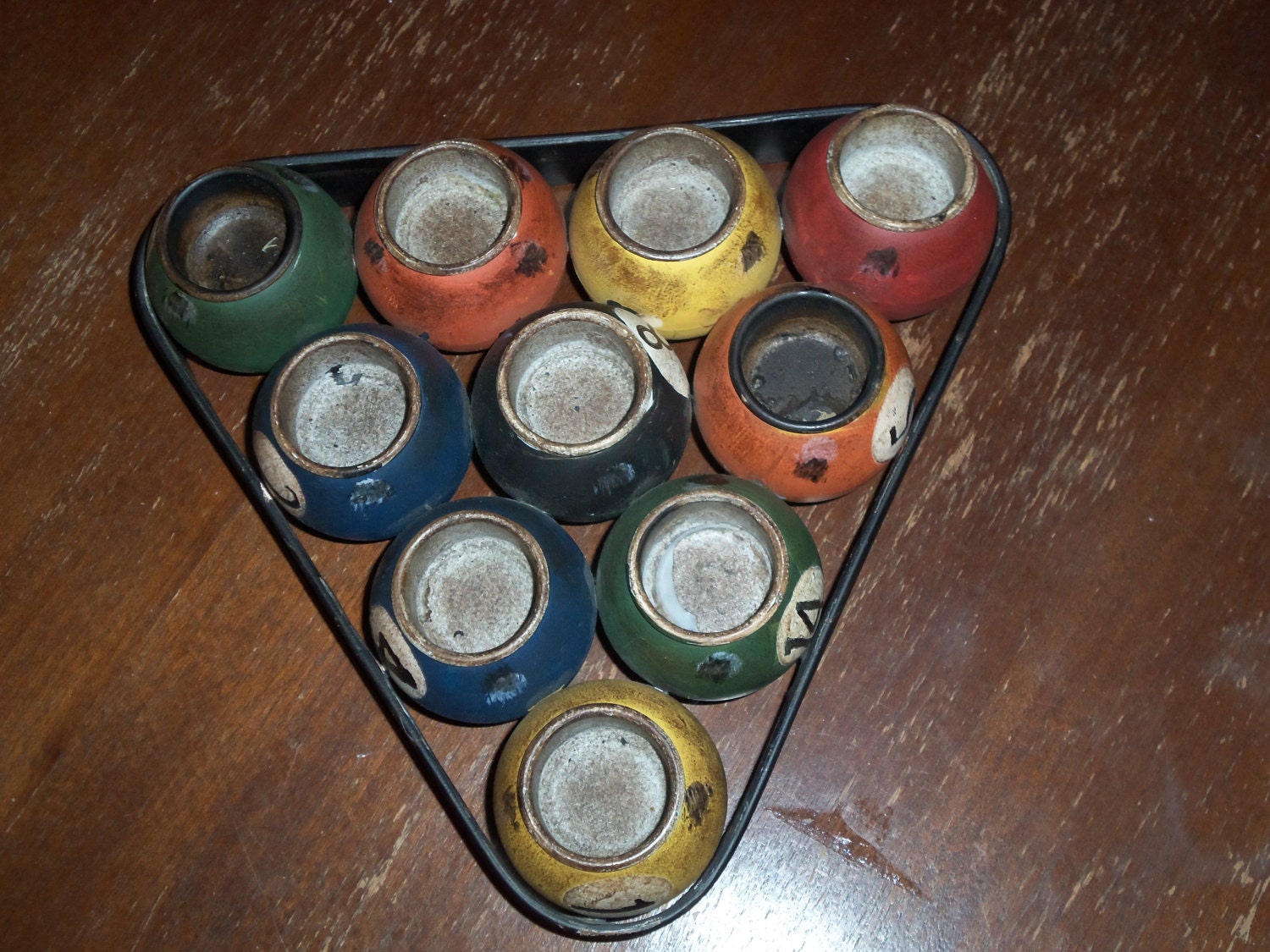 Billiard Balls Pool Table Shot Glass holder Candle holder Man