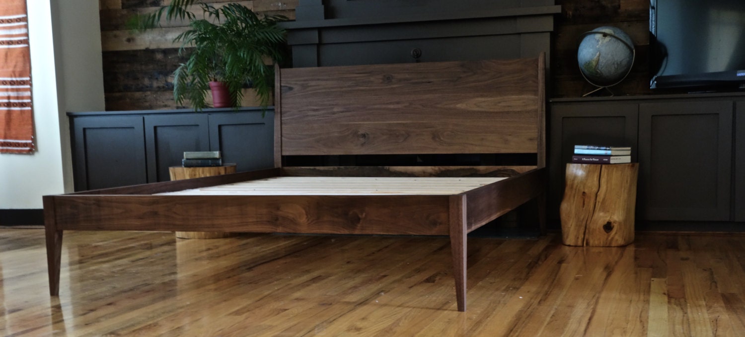 Mid Century Modern Platform Bed // Storage Bed // Danish