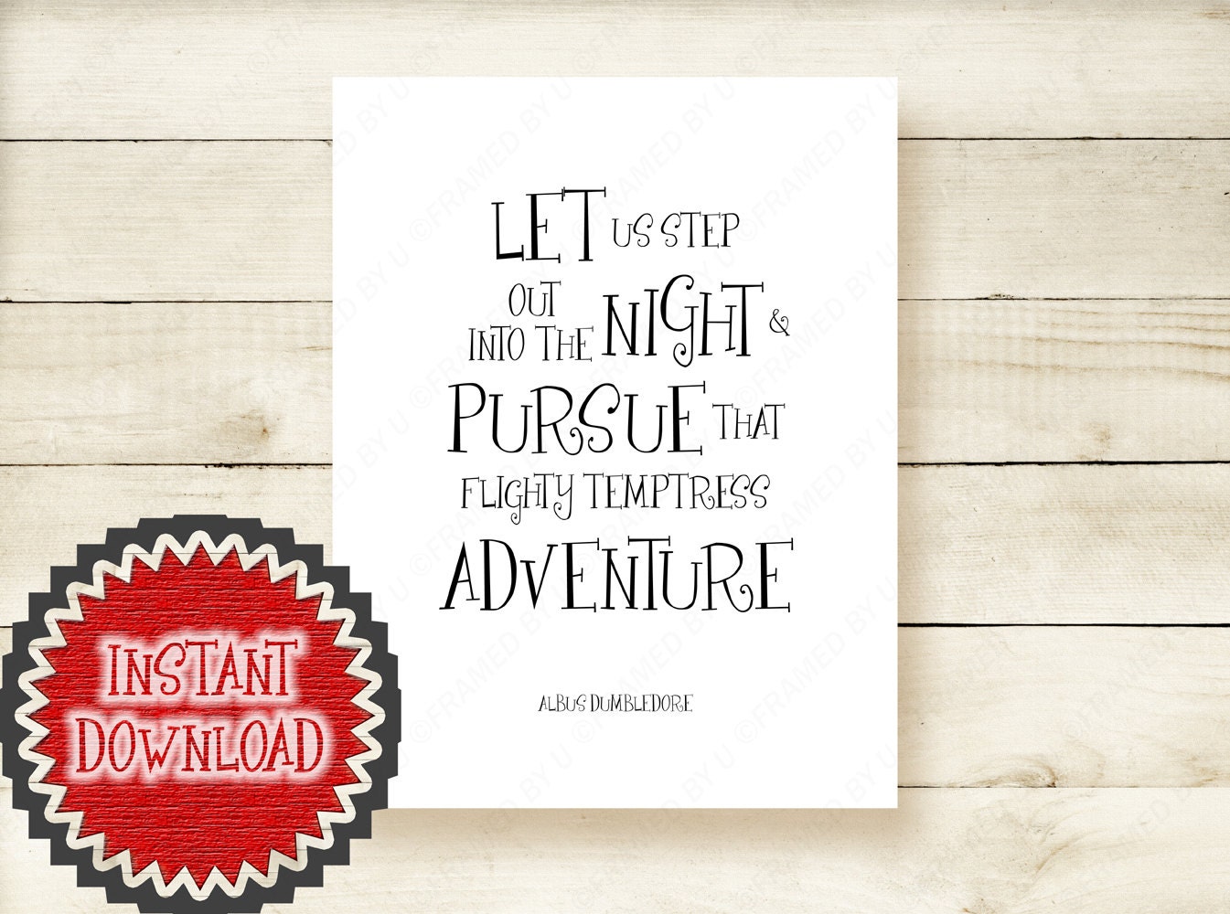 Harry Potter Wall Decor Printable File Quote Poster