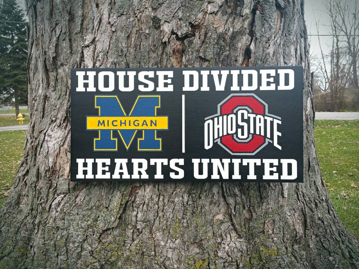 House Divided 12x24 Handpainted Wood Sign