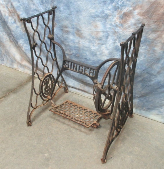 Treadle Sewing Machine Cast Iron Base Industrial Age Table