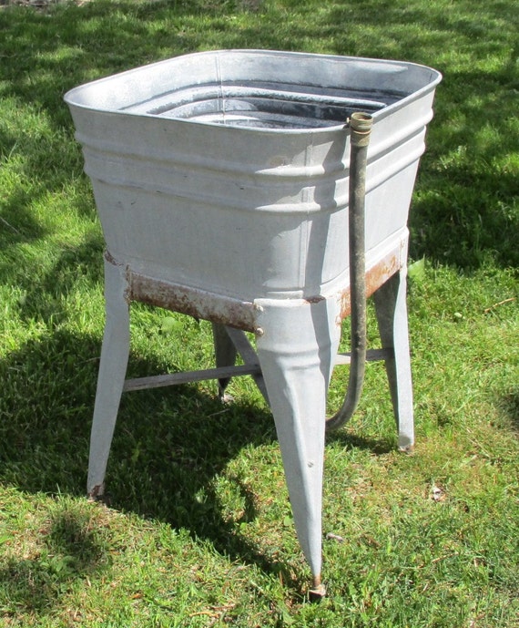 ... Single Wash Tub Beer Cooler Flower Pot Plant Stand Bucket bj
