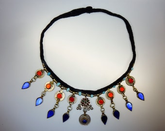 Kuchi Tribal Necklace with Pendants, vintage, Tribal-Necklace