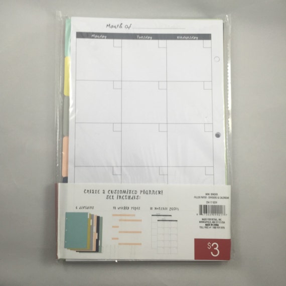 Target Mini Planner Calendar Pages and Dividers by Crrissp on Etsy