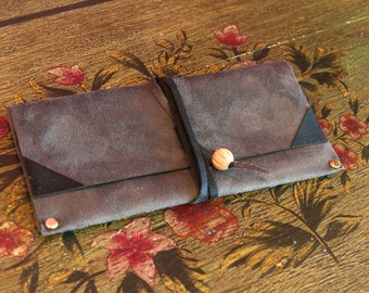 Items Similar To Thin, Simple. Men's Leather Wallet. Dark Brown Or Deep ...