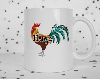 Mature funny coffee mug, huge penis, huge cock, rooster, coffee mug, adult humor mug, coffee cup, gifts for him, rude mugs, funny gifts