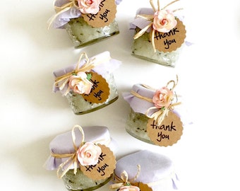 24 Lavender Sugar Scrubs with Calming Scent Wedding guest favors , party favors, rustic wedding favors, Spring wedding favors