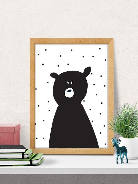 Bear print nursery  wall  art  modern nursery  decor  cute