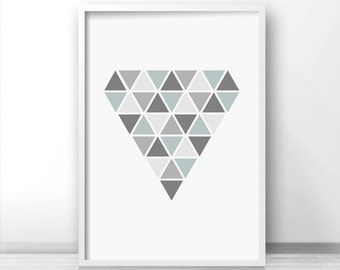 Geometric Wall Art Print, Digital Download Modern Art Print, Geometric Wall Print, Printable Art, Abstract Wall Art, Gray Home Decor Art