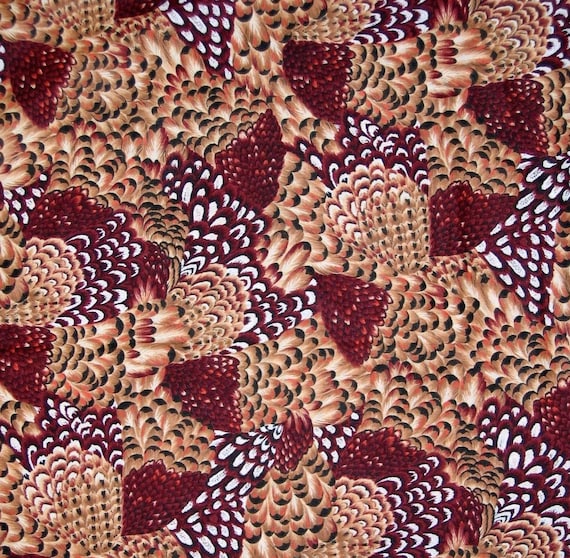 Troy Fabrics Riverwoods Pheasant Turkey Feather Fabric