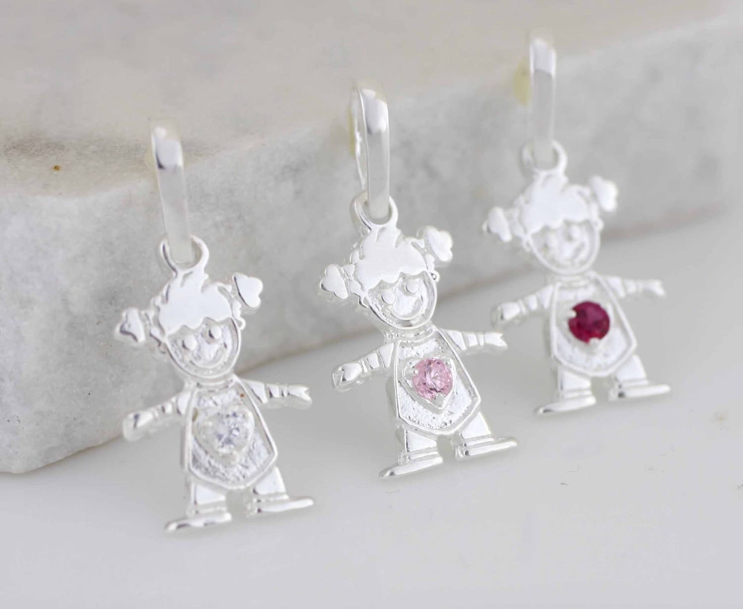 Sterling Silver Little Girl Necklace Silver Girl Pendant