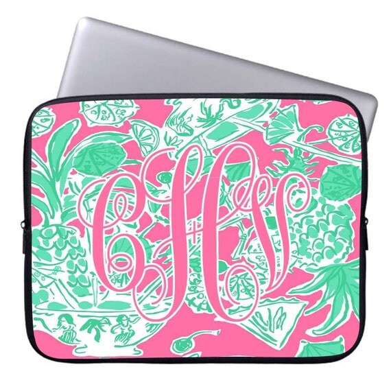 Lilly Pulitzer Laptop Sleeve 13''Monogrammed Laptop by Pinkyey