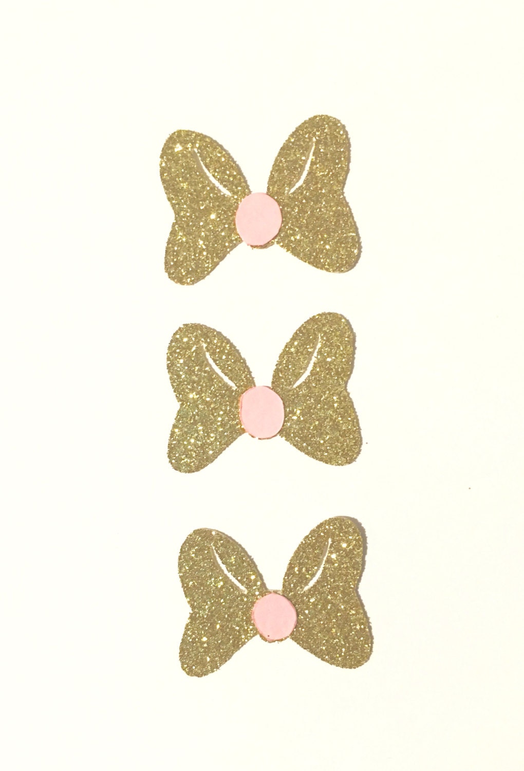 Minnie Mouse Inspired Gold and Pink Bows Paper Cut Outs