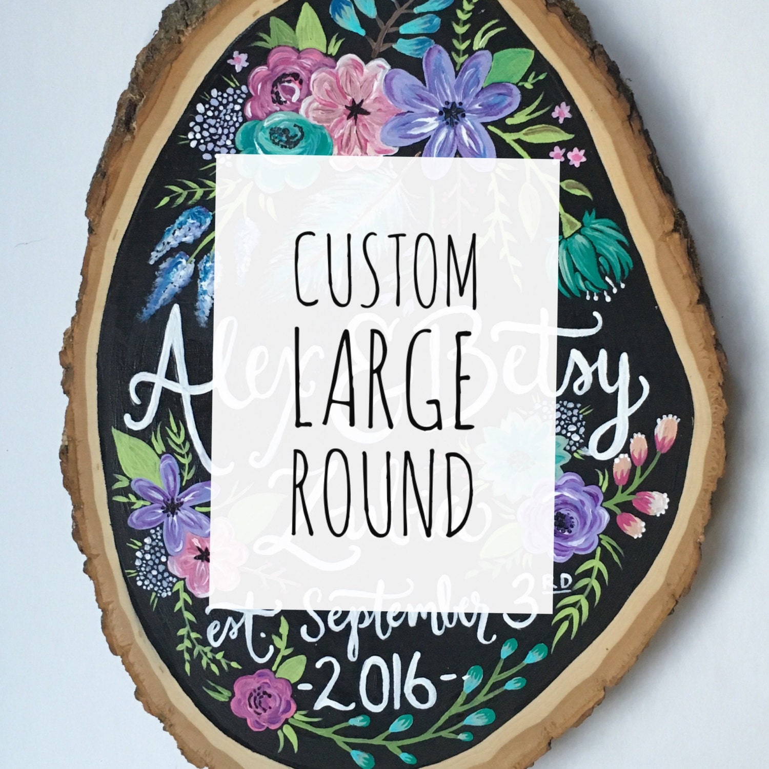 Personalized Custom large wood slice art round