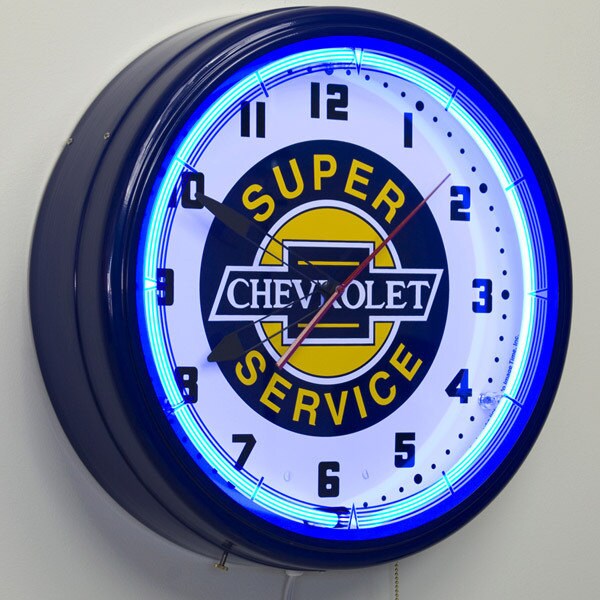 Super Chevrolet Service GM 20 Neon Wall Clock