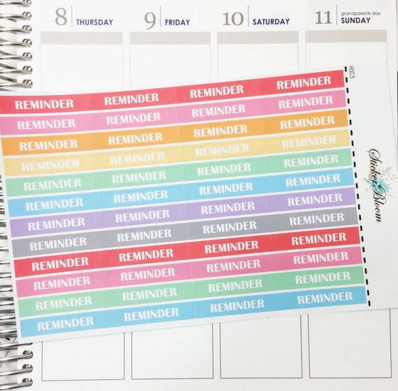 Reminder Headers Planner Stickers H003 by StickerBloom on Etsy