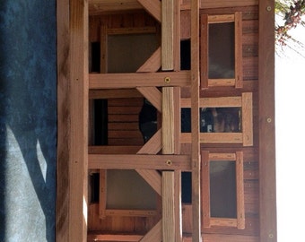 The "Old West" Saloon/Hotel Style Rustic Redwood Log Bird Feeder