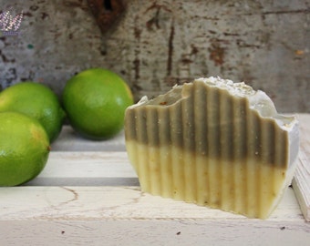 Handmade Lime Soap Bar, all natural, vegan, palm free, handcrafted