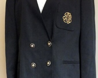 Gilmor career blazer black monogramed size 20 W