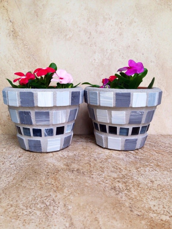 Mosaic Flower Pot Small Rustic Indoor Planter Succulent Mosaic Flower Pot Small Rustic Indoor Planter Succulent