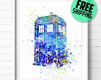 Tardis print, Dr Who poster, Doctor Who print, Tardis poster, Doctor Who poster, Tardis art, abstract, Police Call Box, wall art, decor, 19