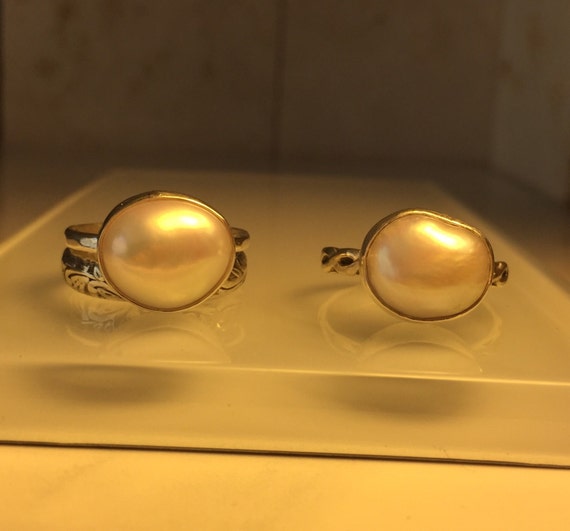 Handmade Pearl Ring./Unique Natural Pearl and by Jewelriart