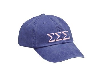 TriSigma Sigma Sigma Sigma Letters Hat Choose Your Colors Sorority Hat