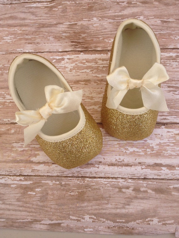 Gold Baby Shoes Baby Girl Shoes baby shoes by TinyStarsBoutique