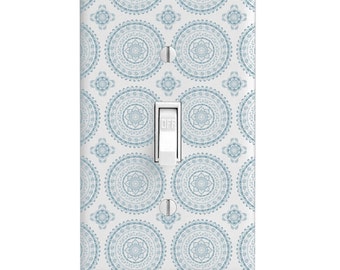 Home Decor Light Switch Cover-Mandala Tile Pattern-Housewarming-Lighting-Wall Decor-Bedroom Decor -Bathroom Decor-single light switch-Henna