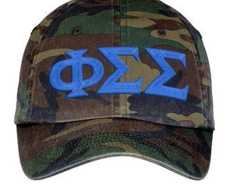 Phi Sigma Sigma Lettered Camouflage Hat