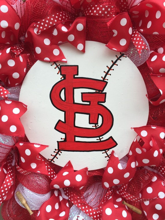 st louis cardinals wreath cardinals wreath stl by WandNDesigns