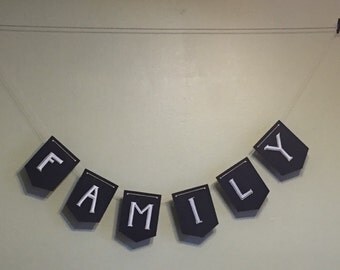 Chalkboard Family Banner- block lettering