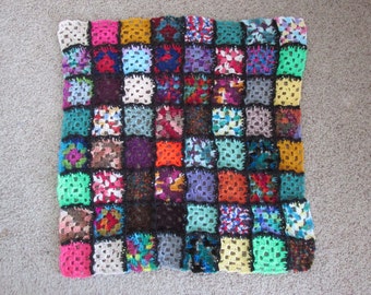 Multi-colored Granny Square Afghan (32"x32")