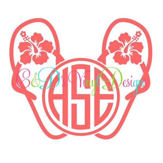 Download Flip Flop Monogram Decal Monogram Flip Flop by ...