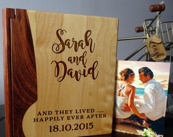 Personalized photo album, Custom Photo Album, Wood photo album, Wedding gift, Howsewarming gift - 102 design