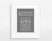 Unique bathroom word art related items | Etsy