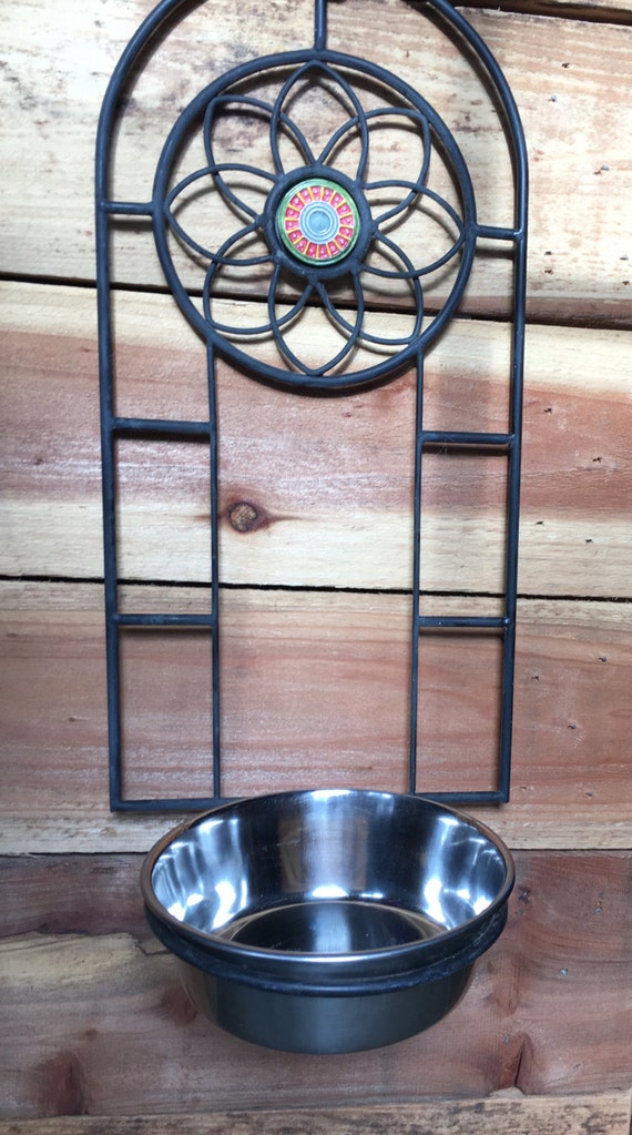 Mounted Raised Dog Bowl by bellabells3 on Etsy