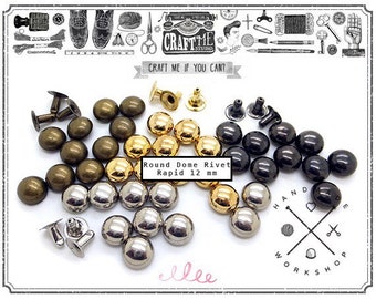 100PCS 12MM ROUND Dome RIVET Studs Mushrooms studs rivet buttons 4K 500/110