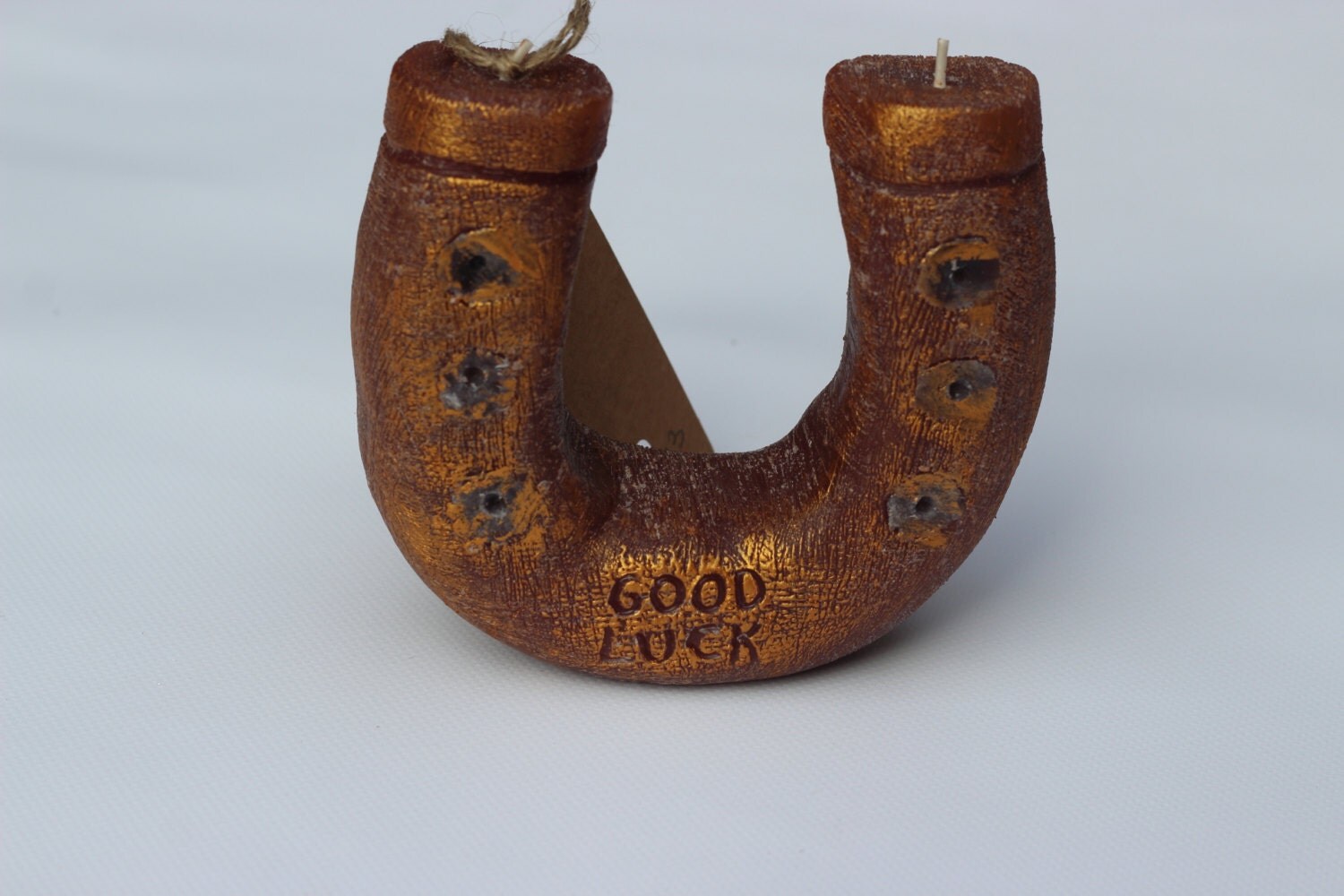 Horseshoe Candle Good Luck by CandleWorldUk on Etsy