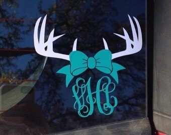 Deer Antler Monogram | Antler Monogram Decal | Deer Antler Car Decal | Car Decal